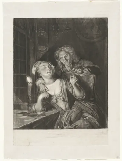 Man en vrouw met naald en draad
