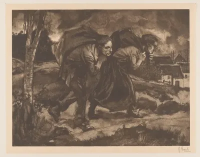 Man en vrouw met zak op de rug