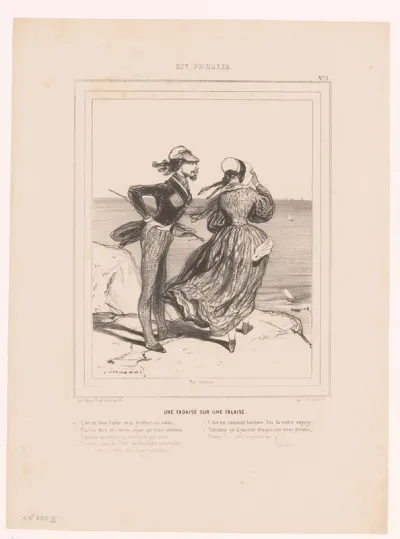 Man en vrouw op een klif boven de zee