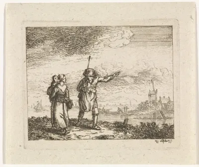 Man en vrouw op pad langs rivier