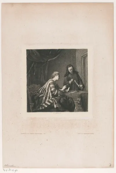 Man en vrouw verzegelen een brief