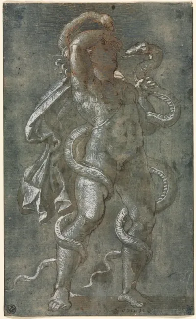 Man Entwined by Two Snakes