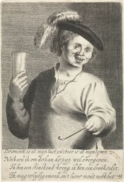 Man glas en pijp