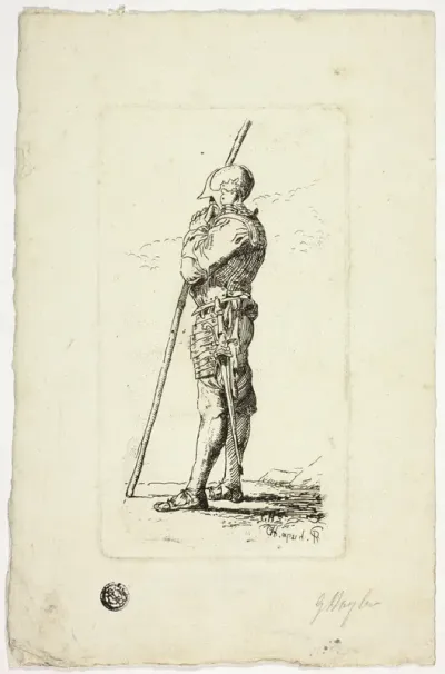 Man in Armor Holding Staff