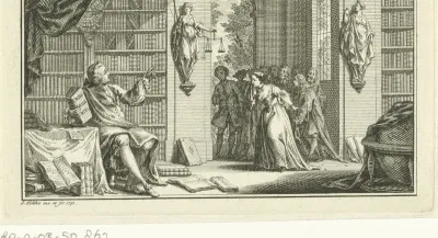 Man in bibliotheek