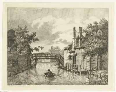 Man in een roeiboot