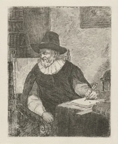 Man in een studeerkamer