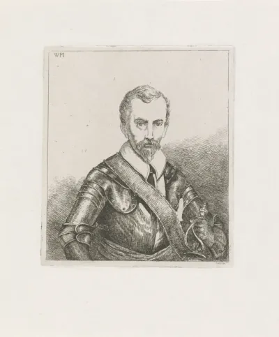 Man in harnas met zwaard