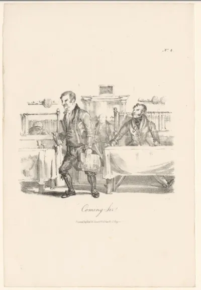 Man in restaurant loopt van tafel