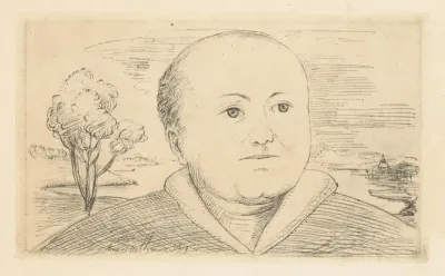 Man in rivierlandschap