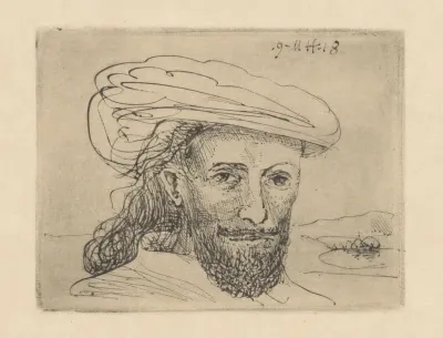 Man met baard en baret