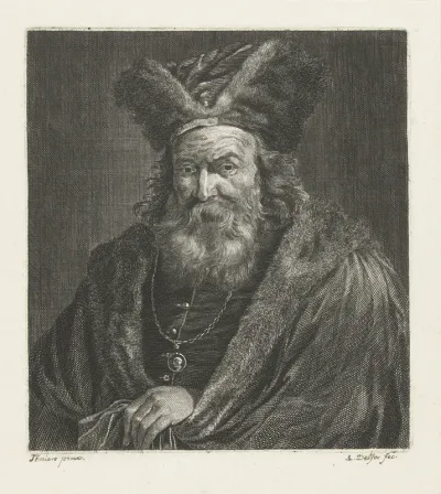 Man met baard en bontmuts