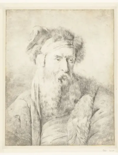 Man met baard en bontmuts
