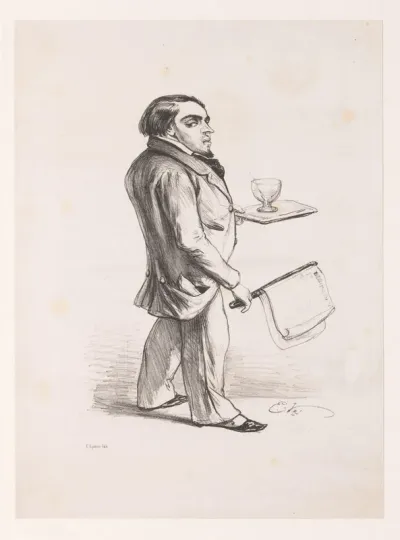 Man met dienblad