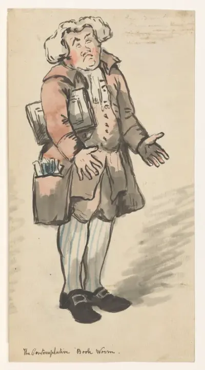 Man met een boek onder zijn arm