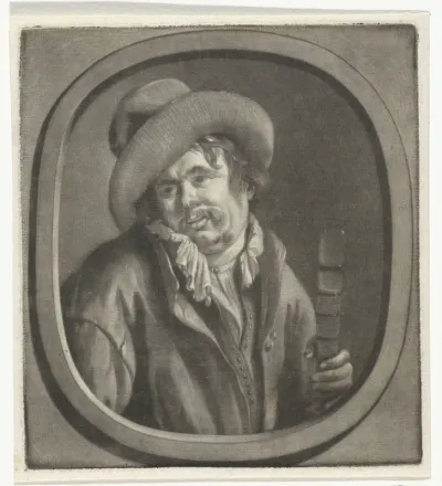 Man met een glas in de hand