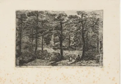 Man met een kind in het bos