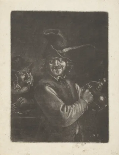 Man met een kruik
