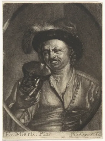Man met een lege roemer