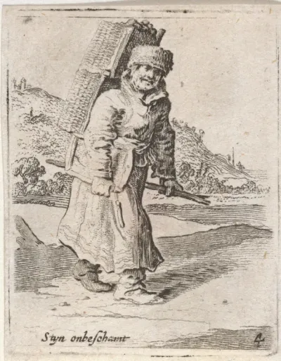 Man met een mand op de rug