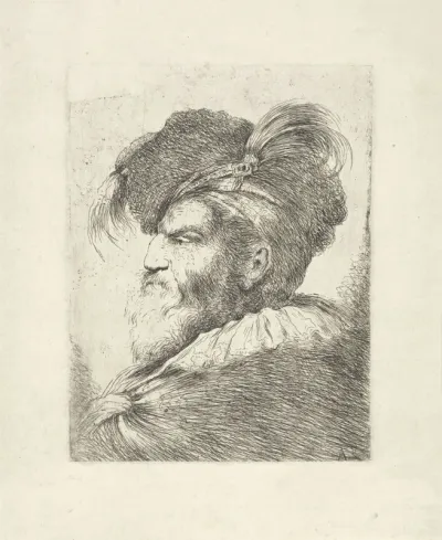 Man met gevederde baret