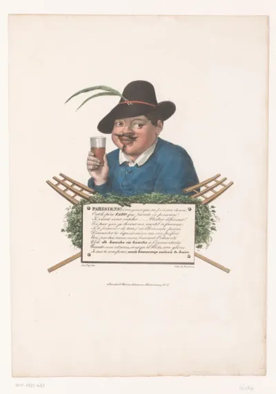 Man met glas Faro (bier)