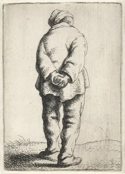 Man met handen op de rug