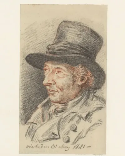 Man met hoge hoed, overleden op 31 mei 1821