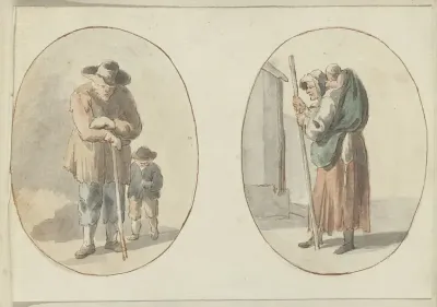Man met kind en vrouw met kind op de rug