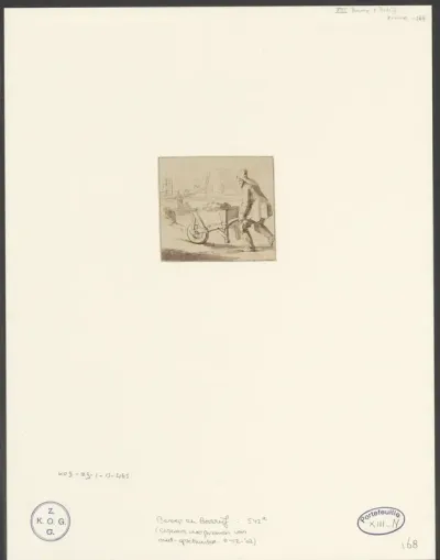Man met kruiwagen