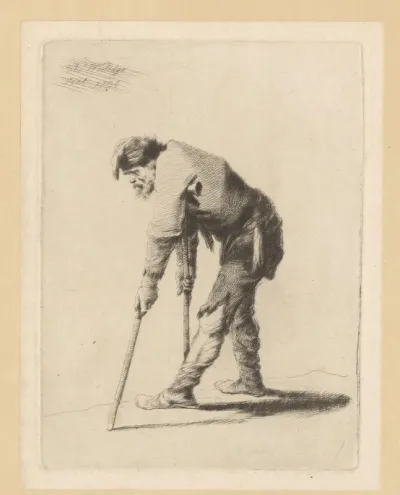 Man met krukken