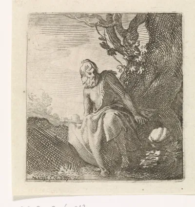 Man met pompoen