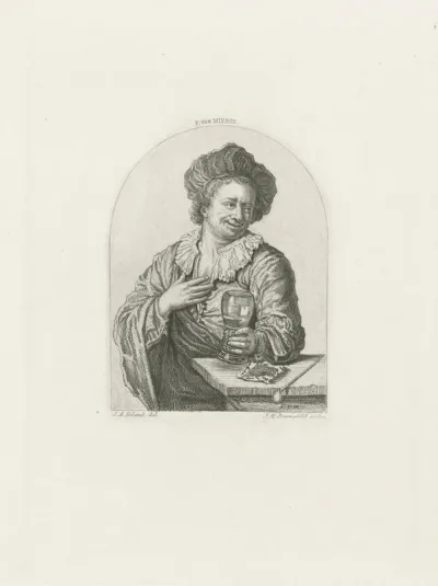 Man met roemer en tabak