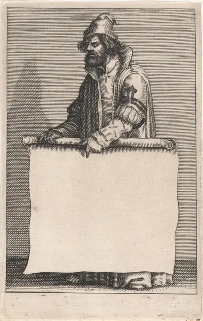 Man met rol papier