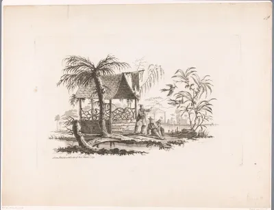 Man met vogels aan touwen