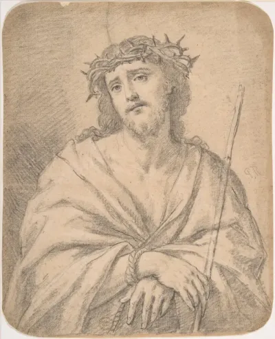 Man of  Sorrows, after Guido Reni (recto); Studies of arm and hands (verso)