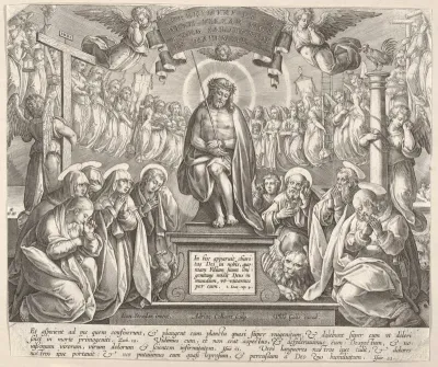 Man of Sorrows with the Three Marys and the Evangelists
