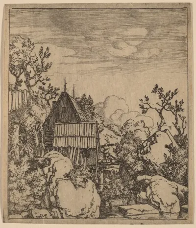 Man on a Small Wooden Bridge