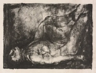 Man on his Back, Nude, Second State