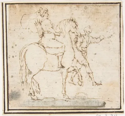 Man on Horseback with Attendant