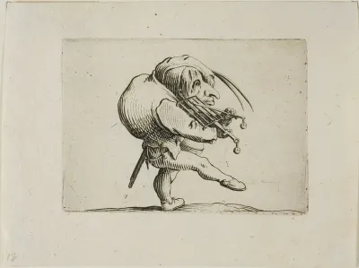 Man Playing a Grill as a Violin, from Varie Figure Gobbi