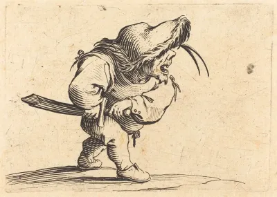 Man Preparing to Draw His Sword