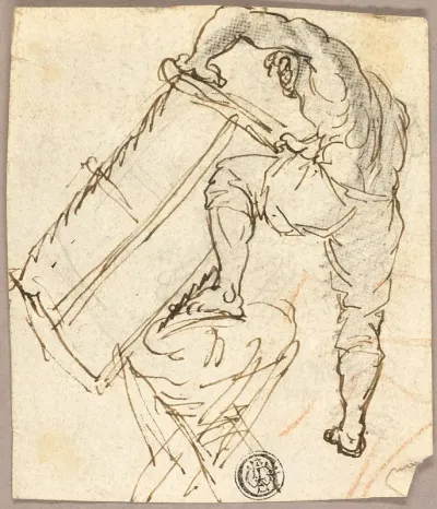 Man Sawing Wood