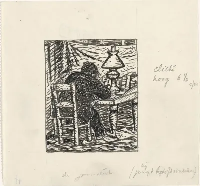 Man schrijft aan een tafel