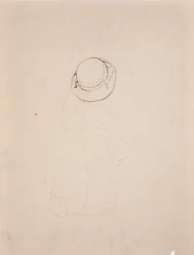 Man Sitting in a Park in Moscow, sketch