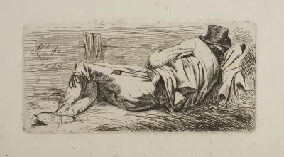 Man Sleeping on Litter