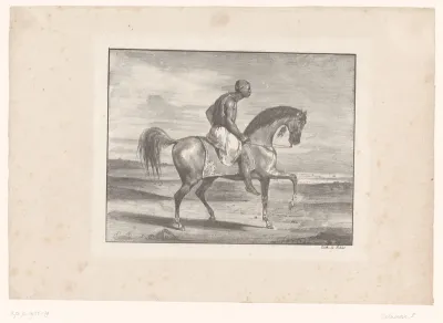 Man te paard in de woestijn