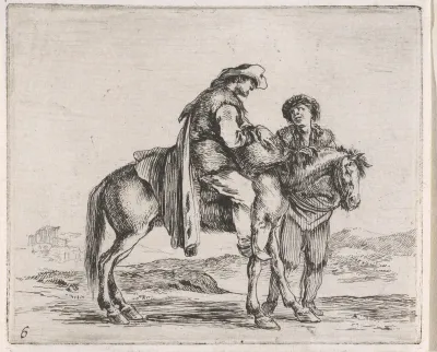 Man te paard in gesprek met een staande man