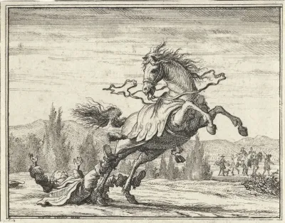 Man valt van een paard