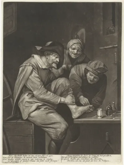 Man verbindt de tenen van een man